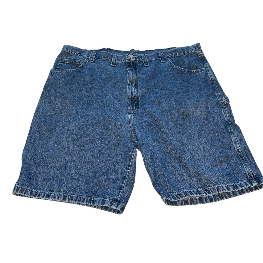 Wrangler Men's Denim Carpenter Cargo Shorts‎ Blue Size 44 Vintage Workwear